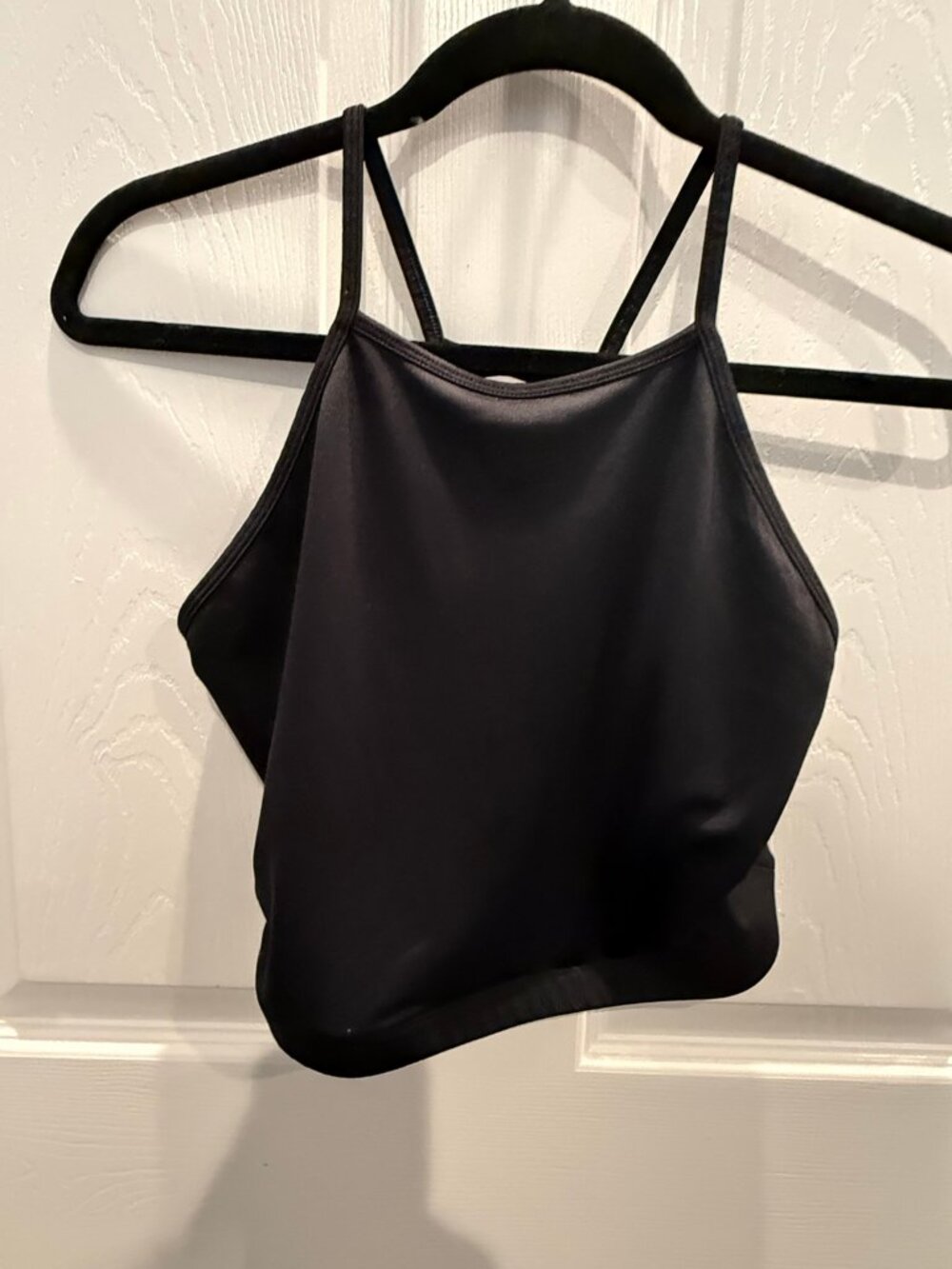 Forever 21 Black Strappy Ladder Back Crop Tank Top Size Large